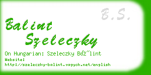 balint szeleczky business card